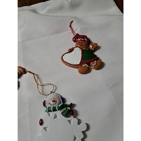 5 Vintage Christmas Holiday Ornaments You Can Personalize Snowmen Gingerbread - Picture 6 of 7